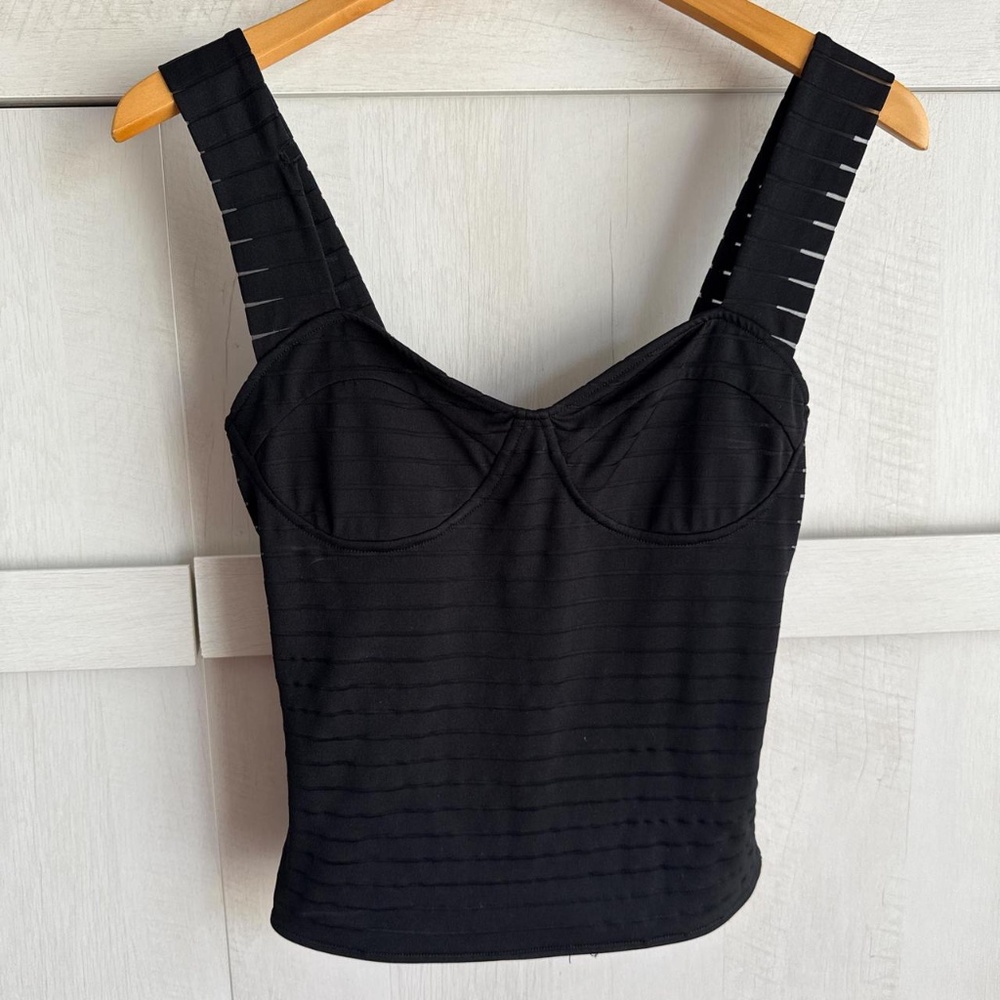 Show Me Your Mumu Black Corset Tank Ribbed